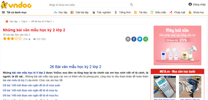 top 10 website nhung bai van mau hay lop 2 moi nhat 5 - Top 10 website những bài văn mẫu hay lớp 2 mới nhất